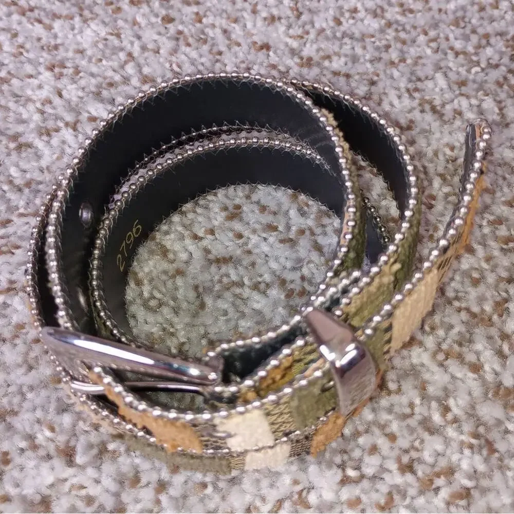 Boho Woven Belt Medium Earth Tone Multicolored Patterned Waist Belt M